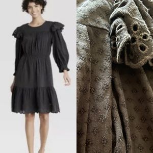 New with tags Cotton eyelet 3/4 Sleeve A-Line Dress Medium